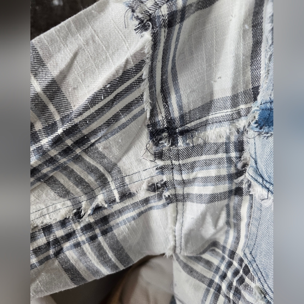 OLI & HALI -Plaid Pieced Denim Jacket Size small - Picture 10 of 10